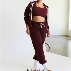 NWOT Fleece Jogger Set with Zip Up Hoodie and Joggers.